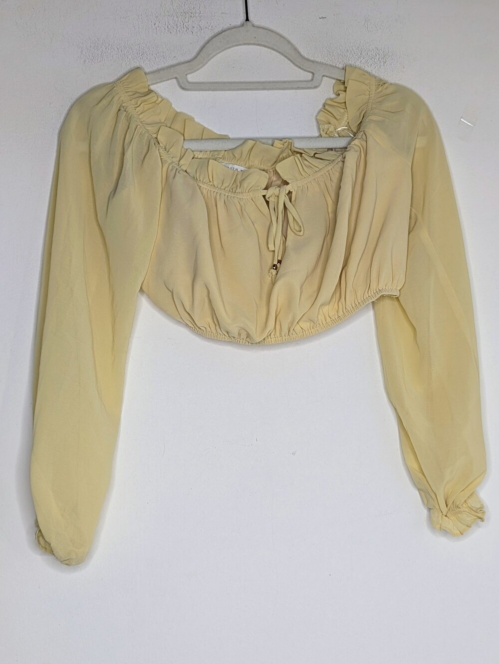 12th Tribe • Panama Baby Yellow Chiffon Top NWT - Picture 2 of 6